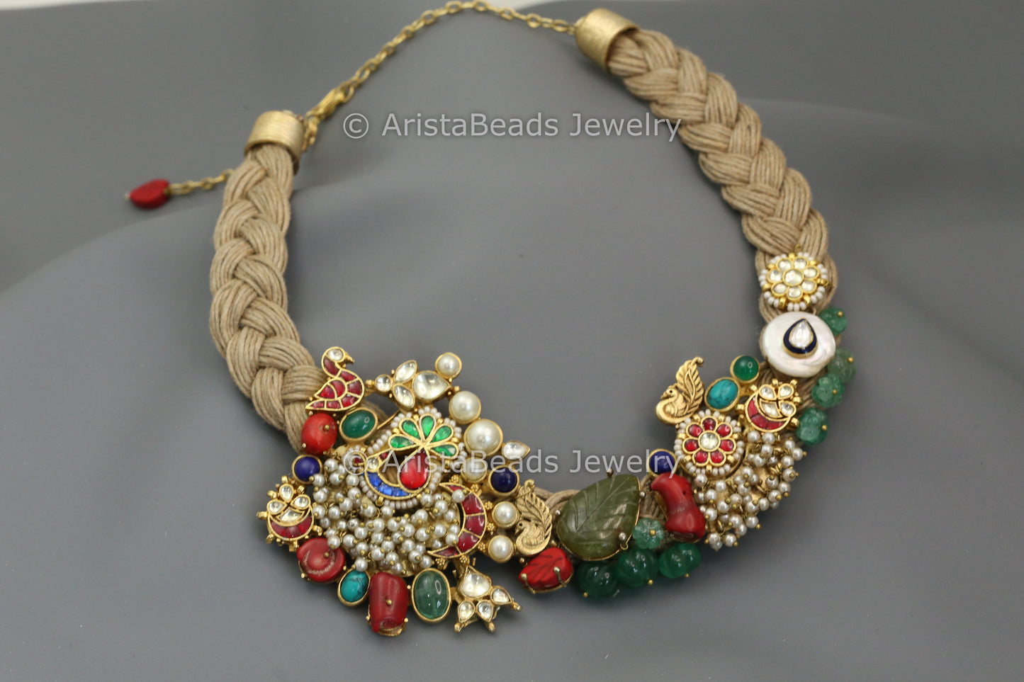 Designer Fusion Jadau & Semiprecious Stones Necklace