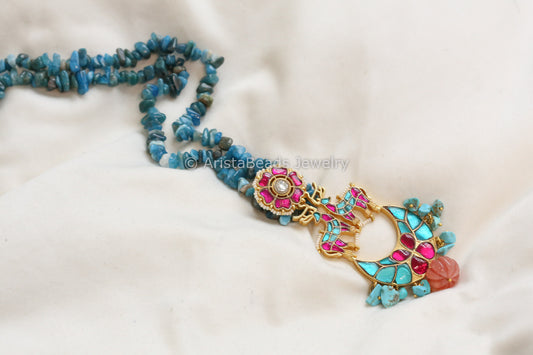 Handmade Semiprecious Fusion Jadau Necklace (102-99)