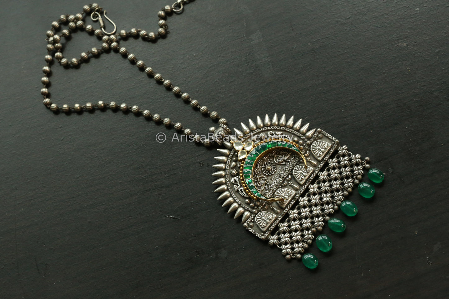Sunaina Oxidized Fusion Kundan Necklace Set (102-03)