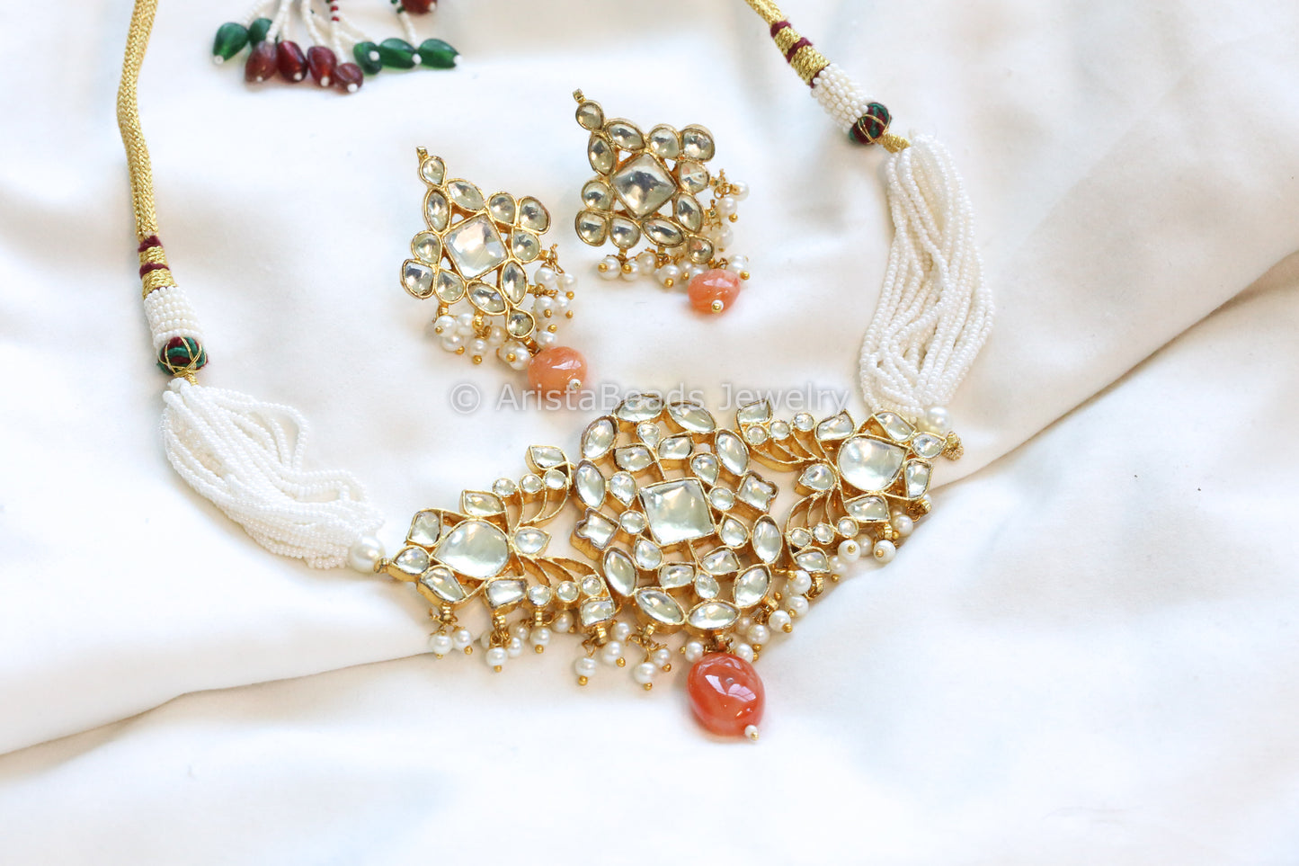 Aaira Pachi Kundan Choker Set (ABJ-N101-87)