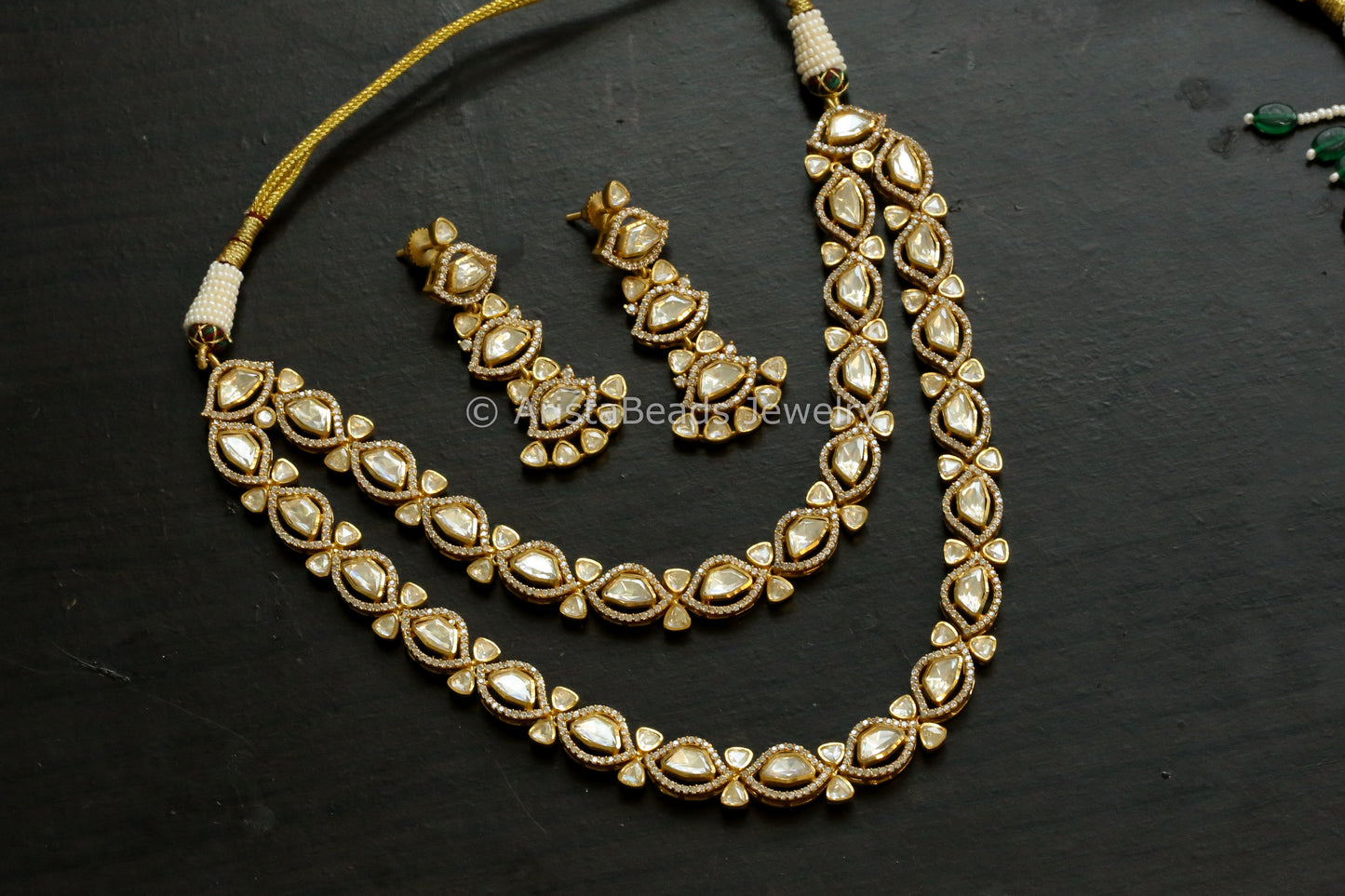 Double Layer Real Moissanite Nano CZ Necklace Set
