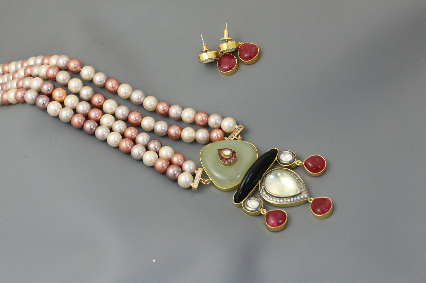 Fusion Kundan Semiprecious Stone Necklace(103-41)