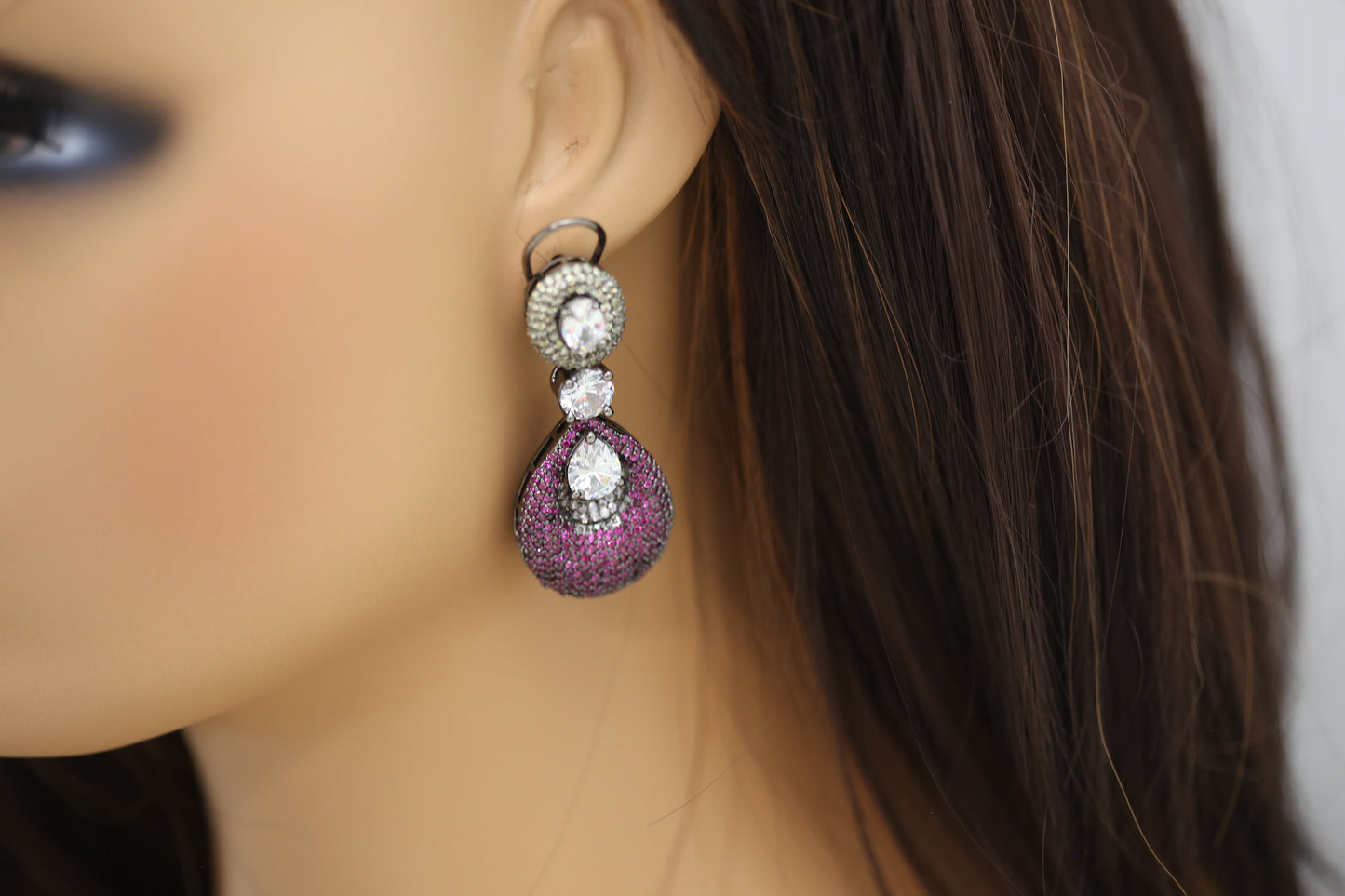 Contemporary Nano CZ Stone Earrings- (E101-01)