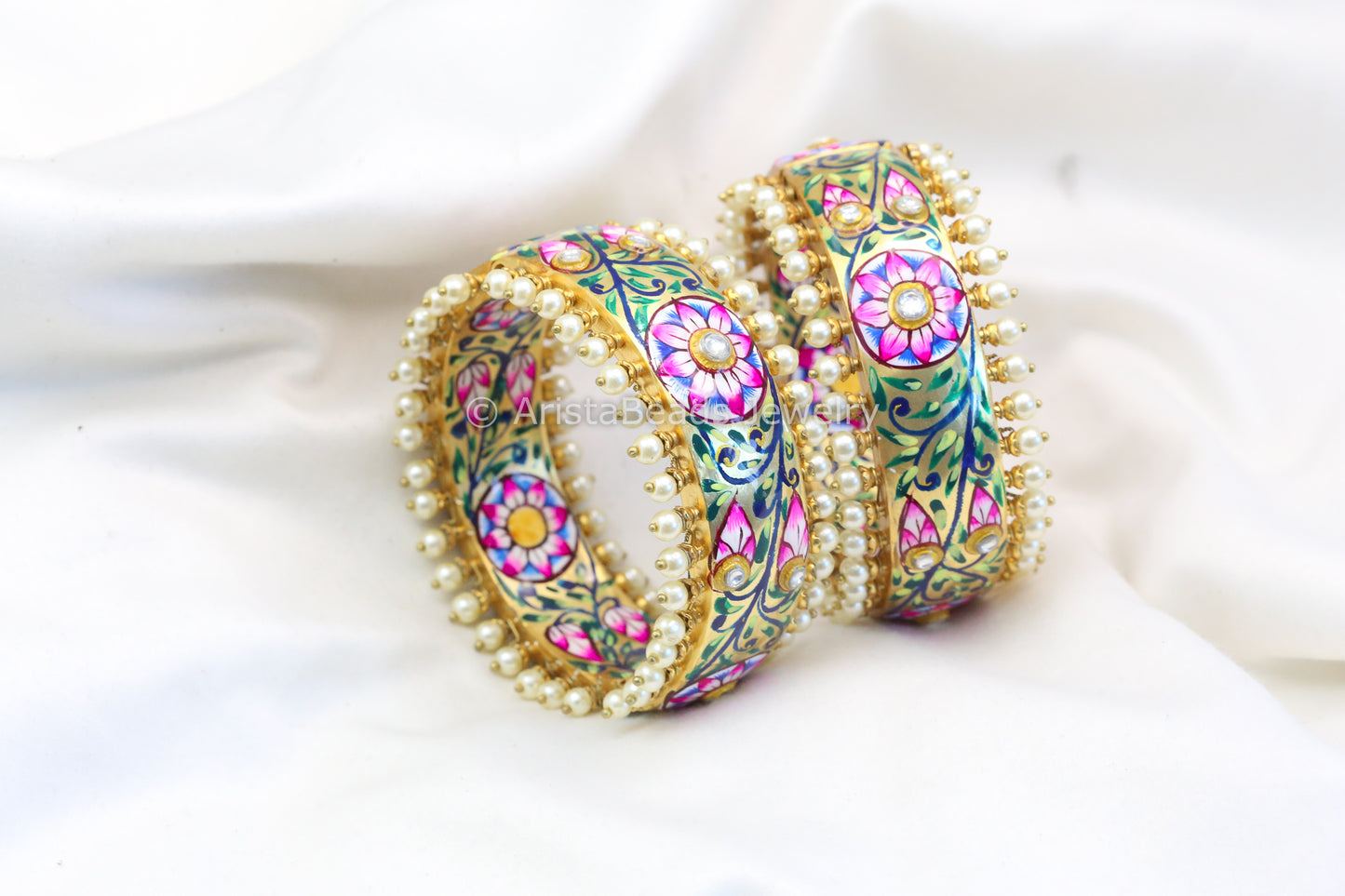 Handmade Kundan Enamel Bangle (B101-18)