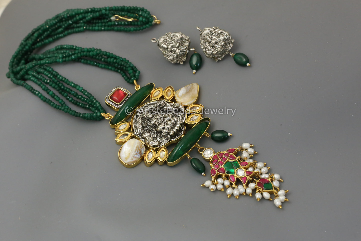 Kundan Jadau Fusion Nakshi Temple Necklace (103-39)