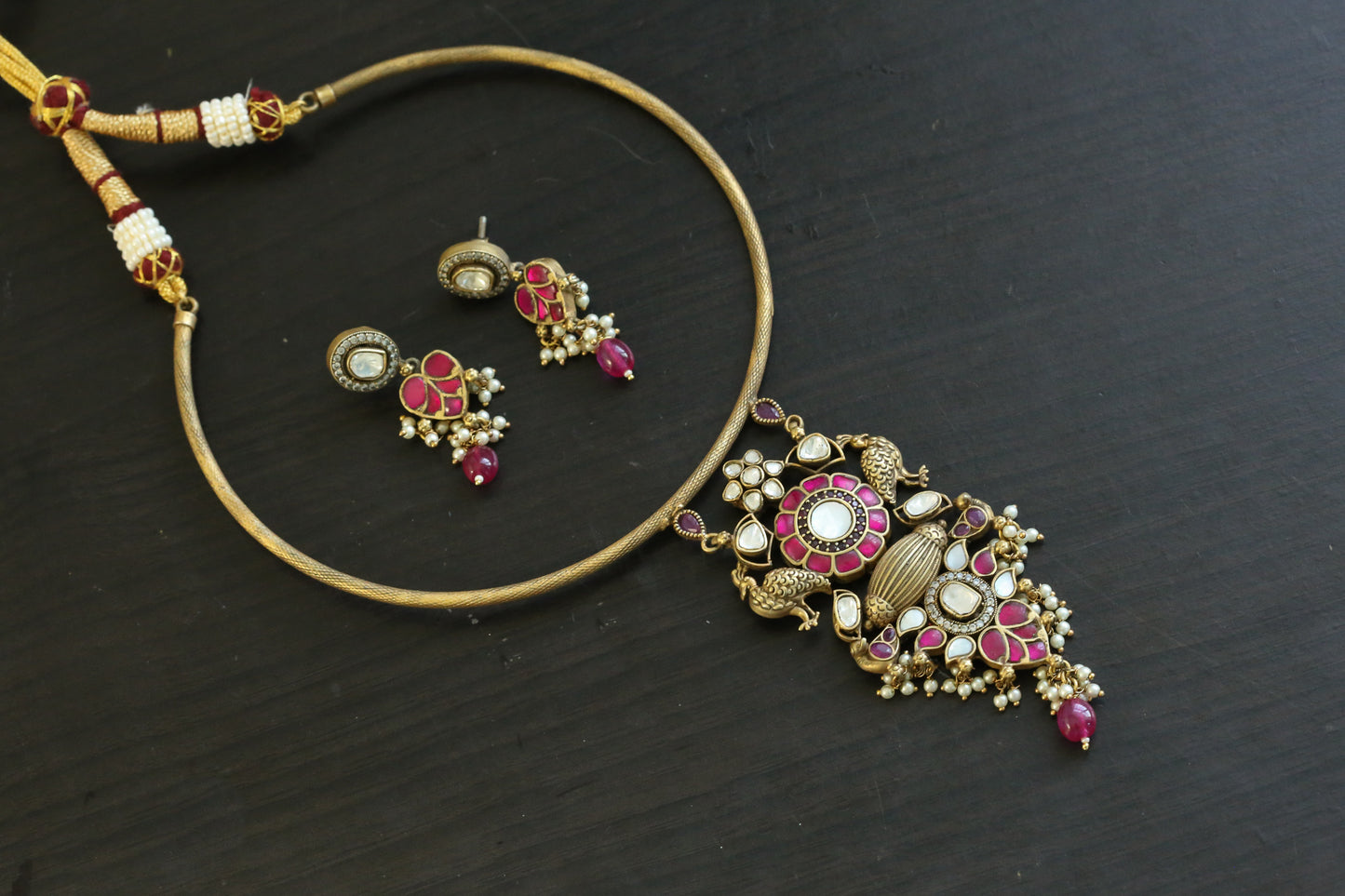 Designer Jadau Kundan Hasli Set (ABJ-N101-6)