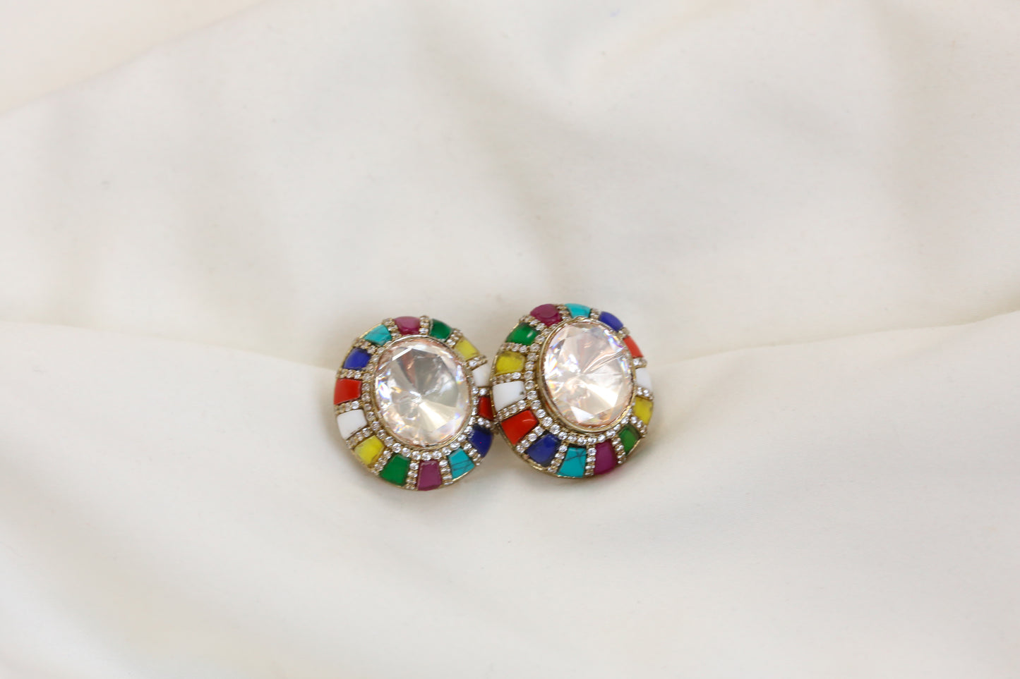 Premium Kundan & Real Moissanite Studs