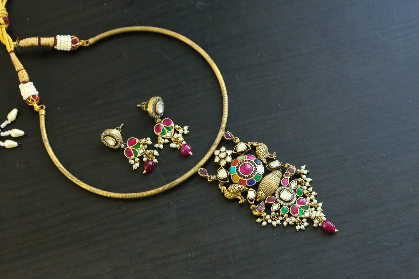 Designer Jadau Kundan Hasli Set (ABJ-N101-8)