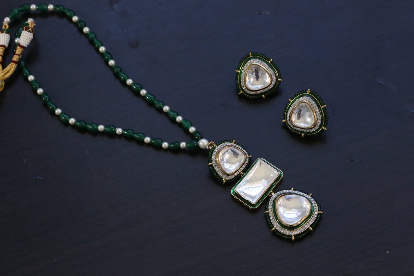 Handmade Big Polki Necklace - Style 8