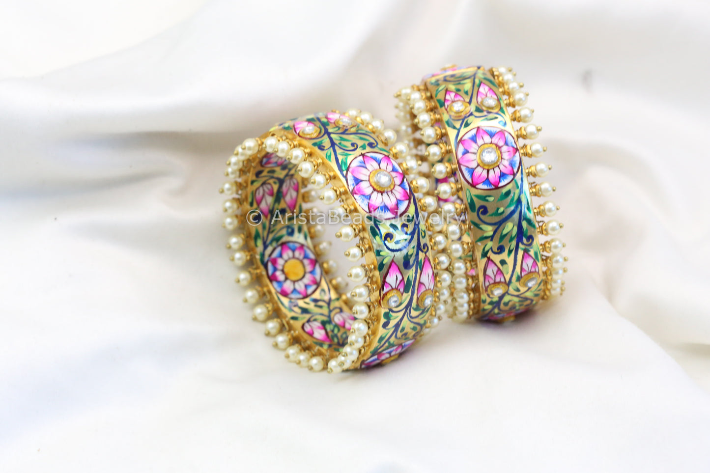 Handmade Kundan Enamel Bangle (B101-18)