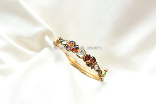 Handmade Pachi Kundan Reversible Bracelet - ABJ-B101-15