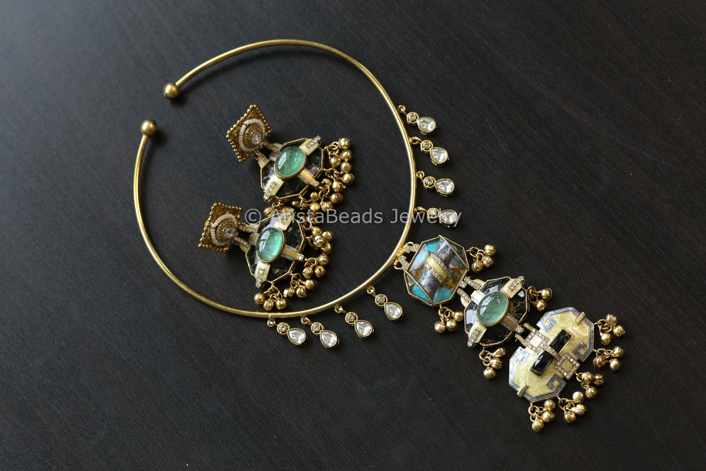 Contemporary Enamel & Mosaic Doublet Hasli Set (103-24)