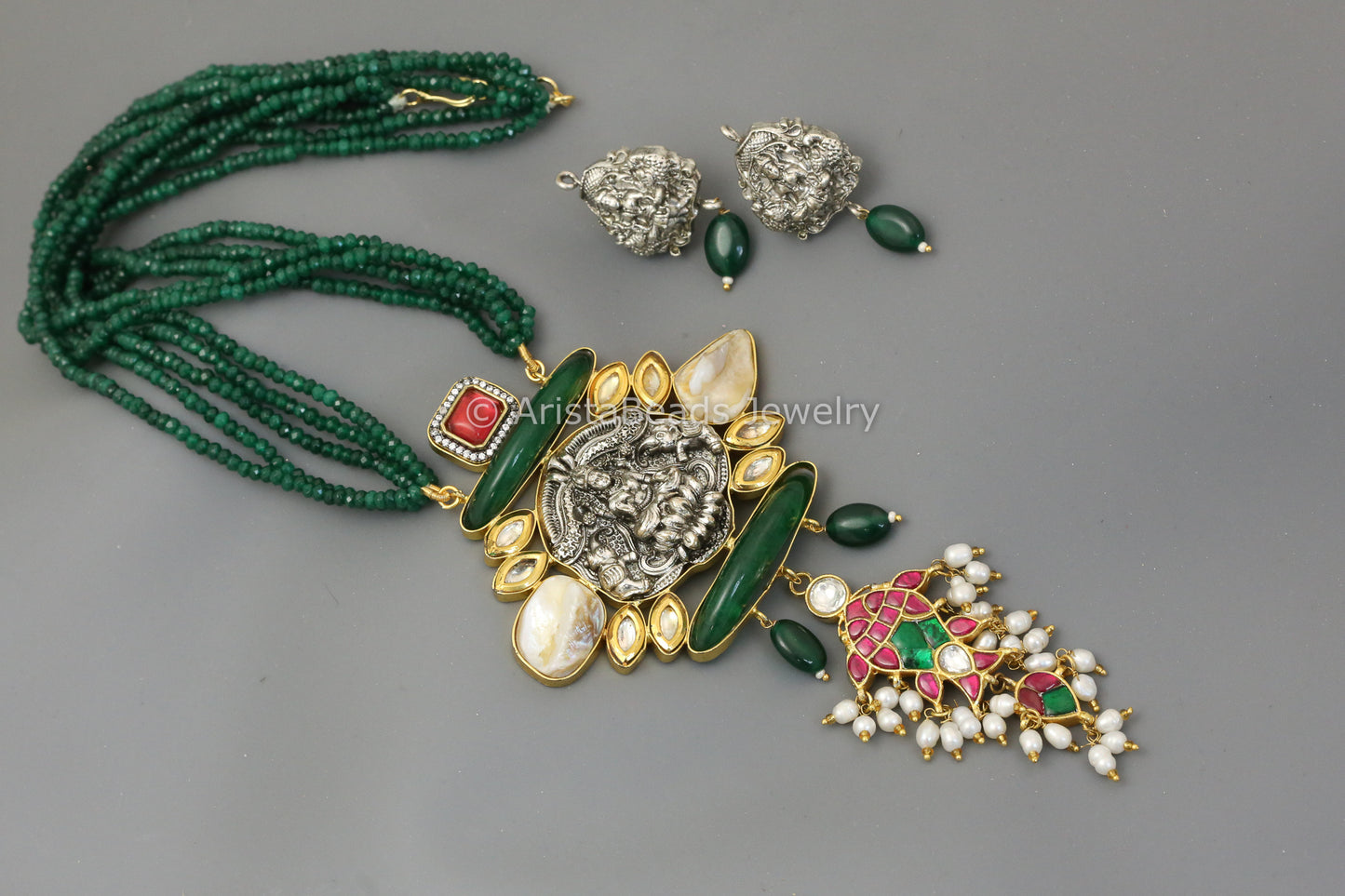 Kundan Jadau Fusion Nakshi Temple Necklace (103-39)