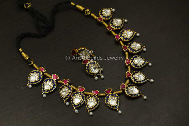 Fusion Jadau Kundan Meenakari Necklace Set