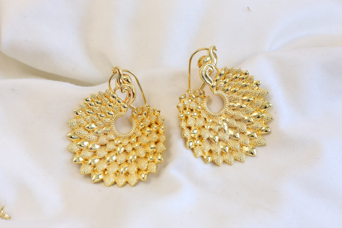 Contemporary Matt Gold Earrings- ABJ101-13