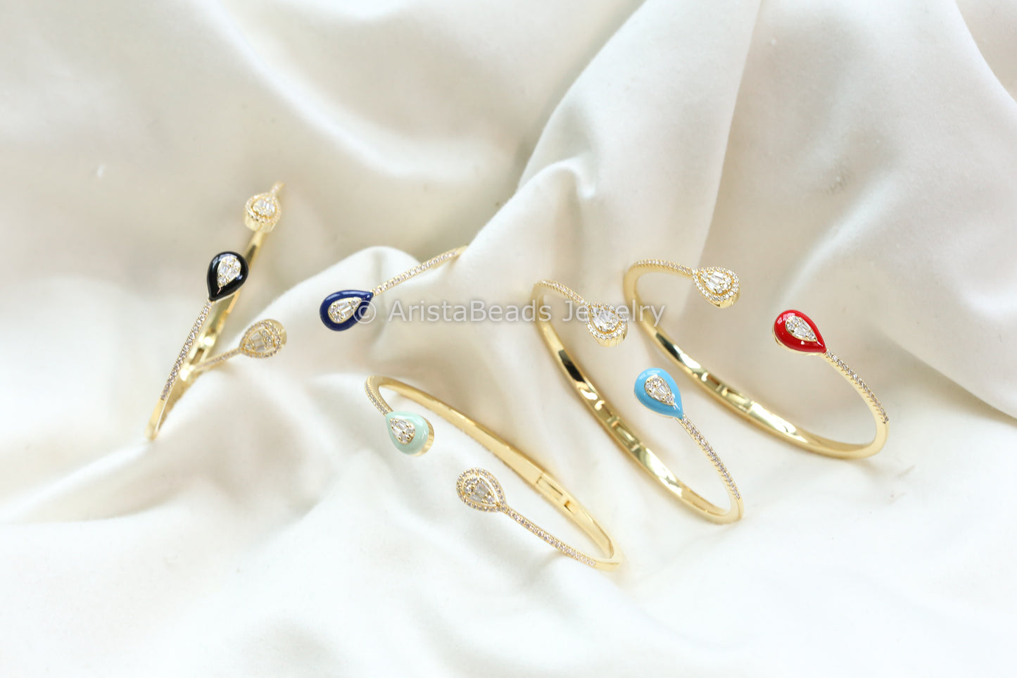 Openable Micro CZ Enamel Bracelet - ABJ-B101-17