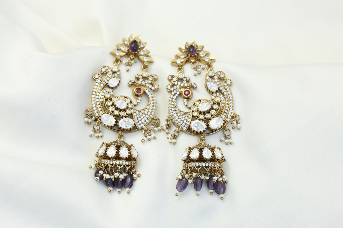Victorian Moissanite Polki Chandbaali- ABJ101-5