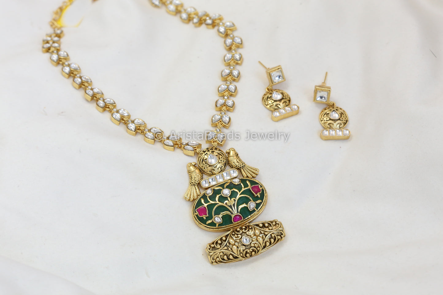 Next To Real Inlay & Polki Kundan Set (ABJ-N101-47)