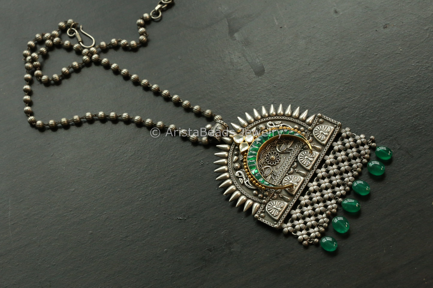 Sunaina Oxidized Fusion Kundan Necklace Set (102-03)