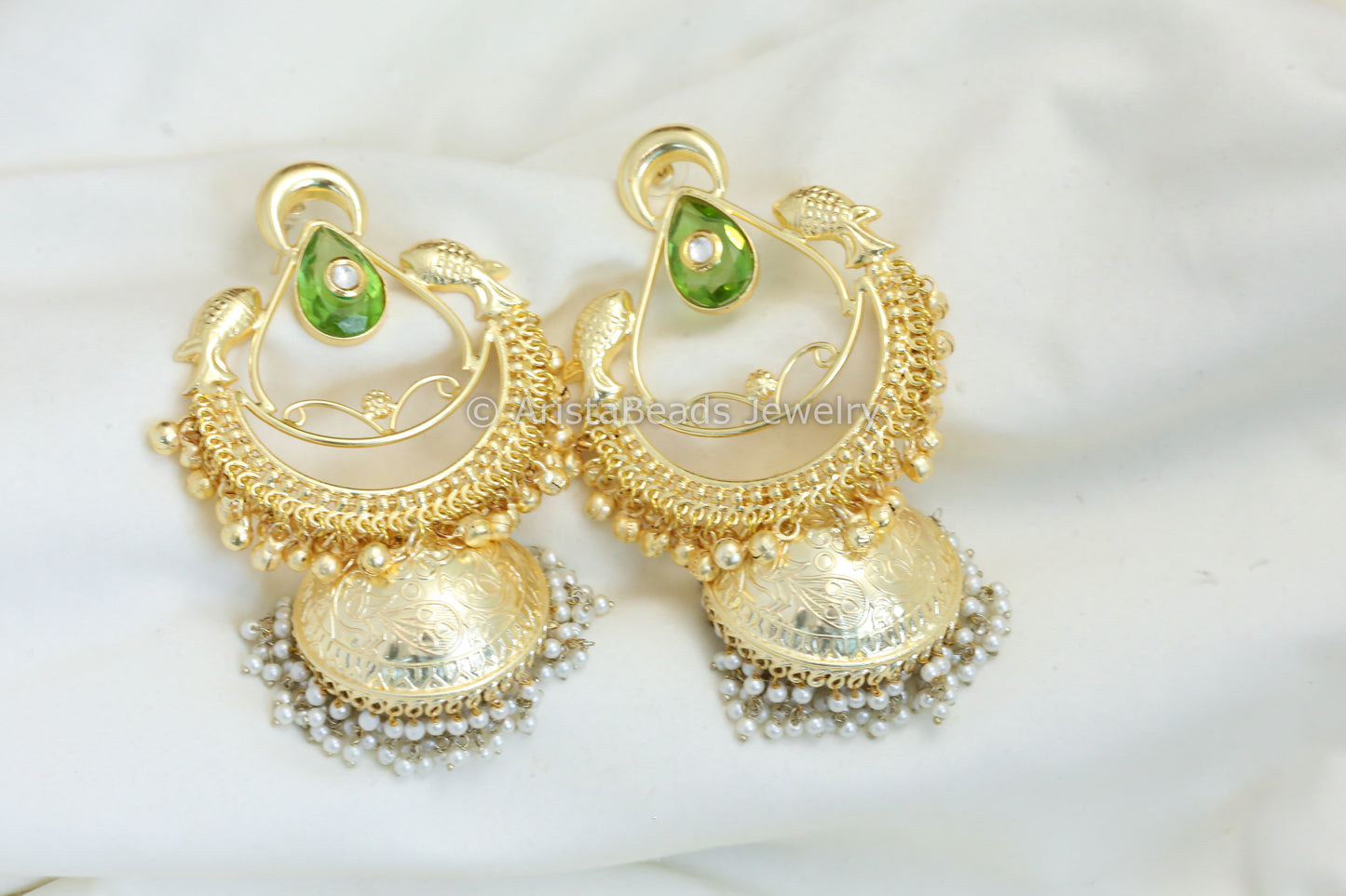 Large Matt Gold Jhumka