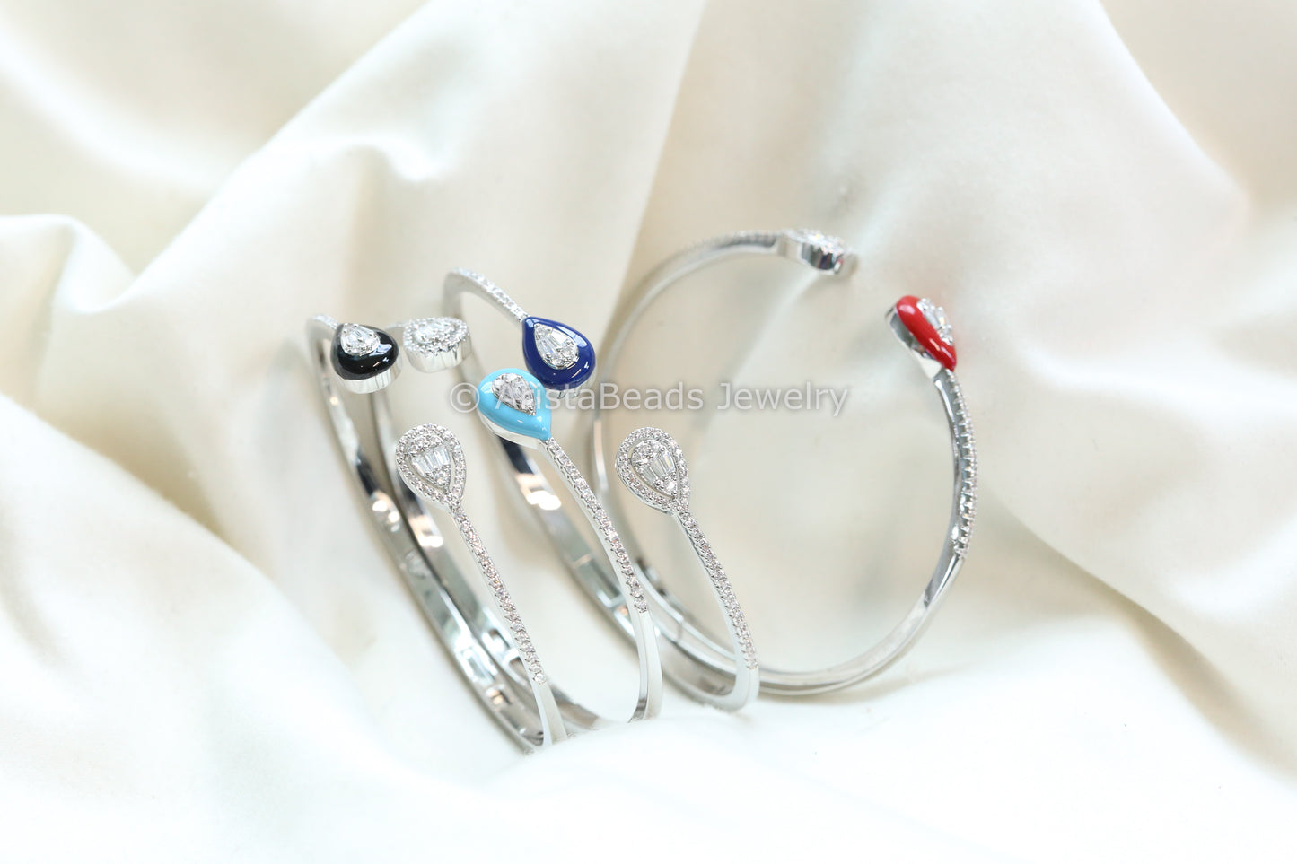 Openable Micro CZ Enamel Bracelet - ABJ-B101-16