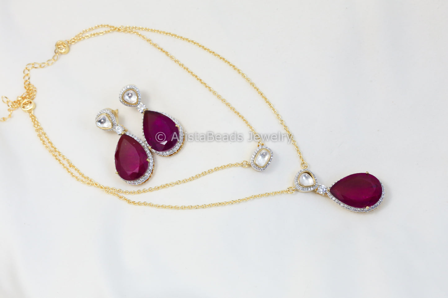Dark Purple Doublet & Uncut Polki Set (ABJ-N101-57)