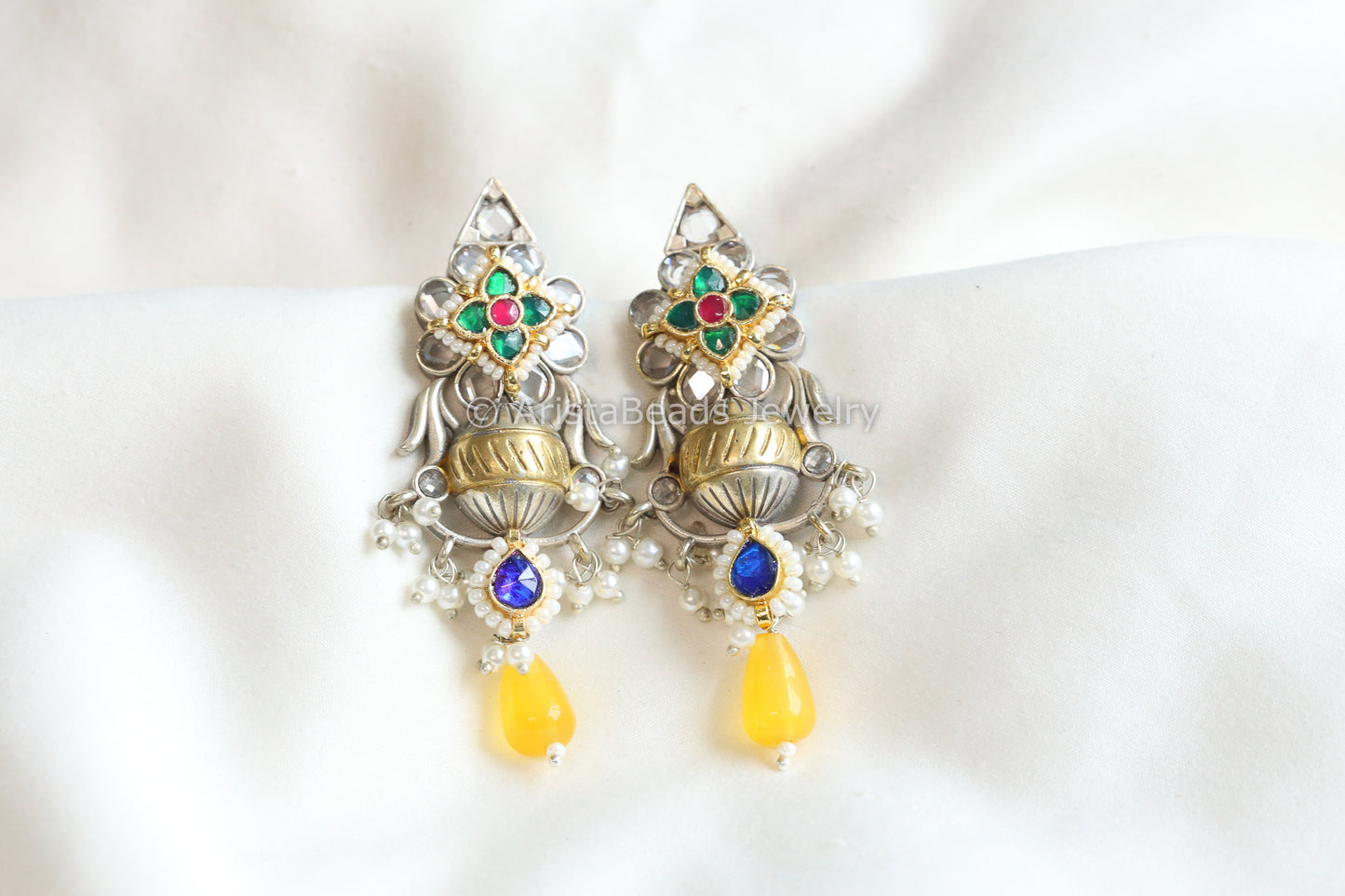 Anika Dual Tone Earrings - ABJOC-05