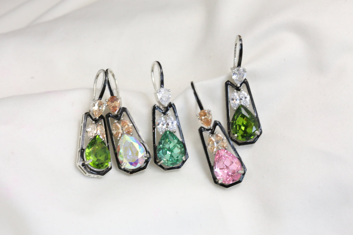 Enamel & Austrian Crystal Earrings