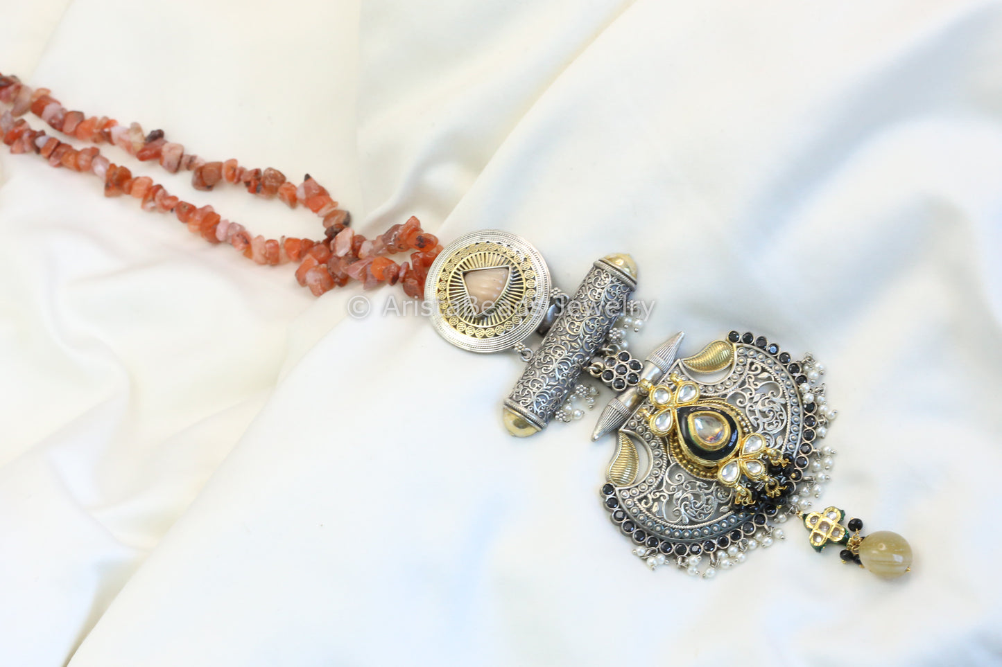 Sitara Oxidized Kundan Necklace Set (T102-22)