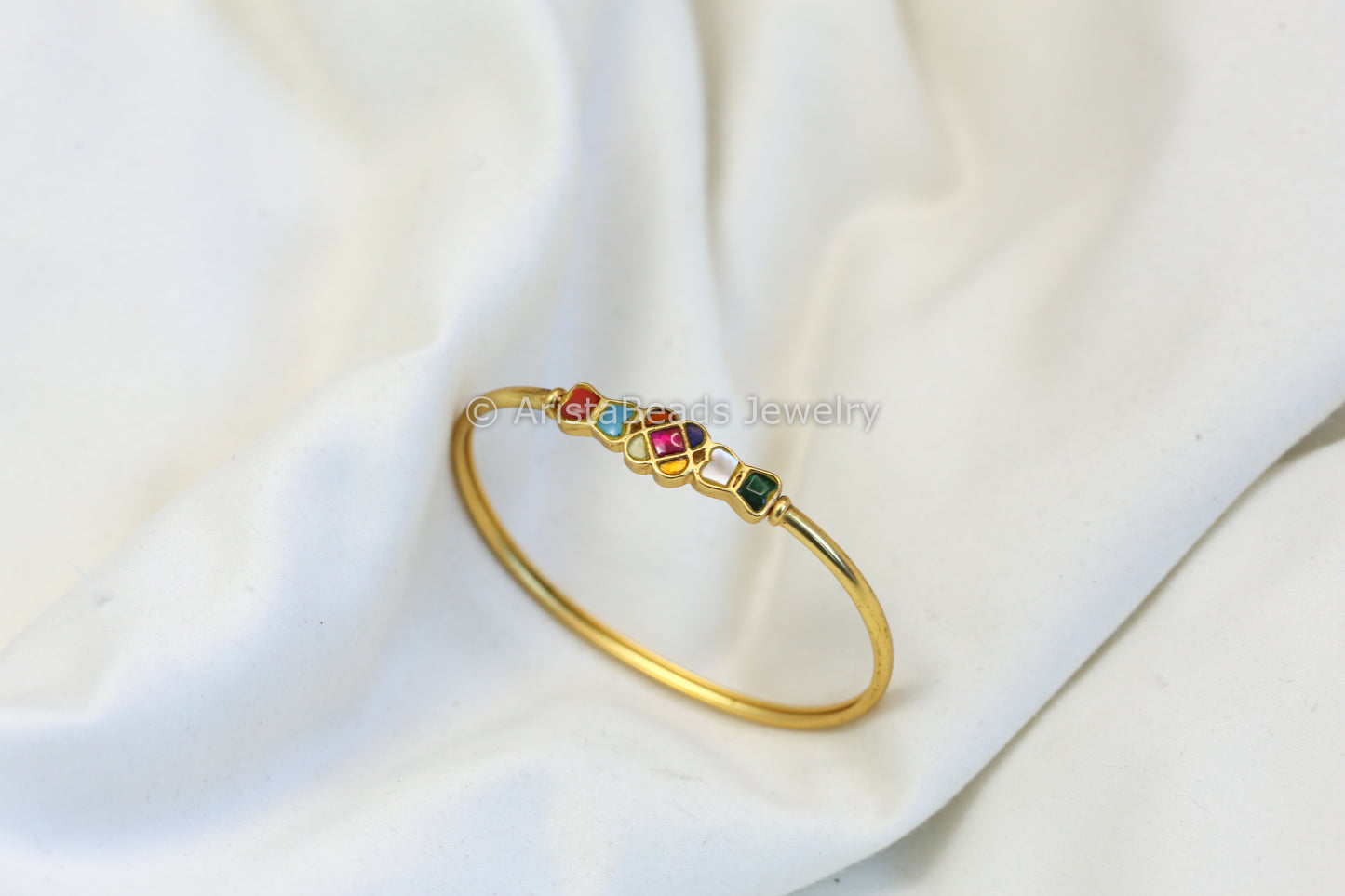 Dainty Jadau Bracelet (Openable) - Multi