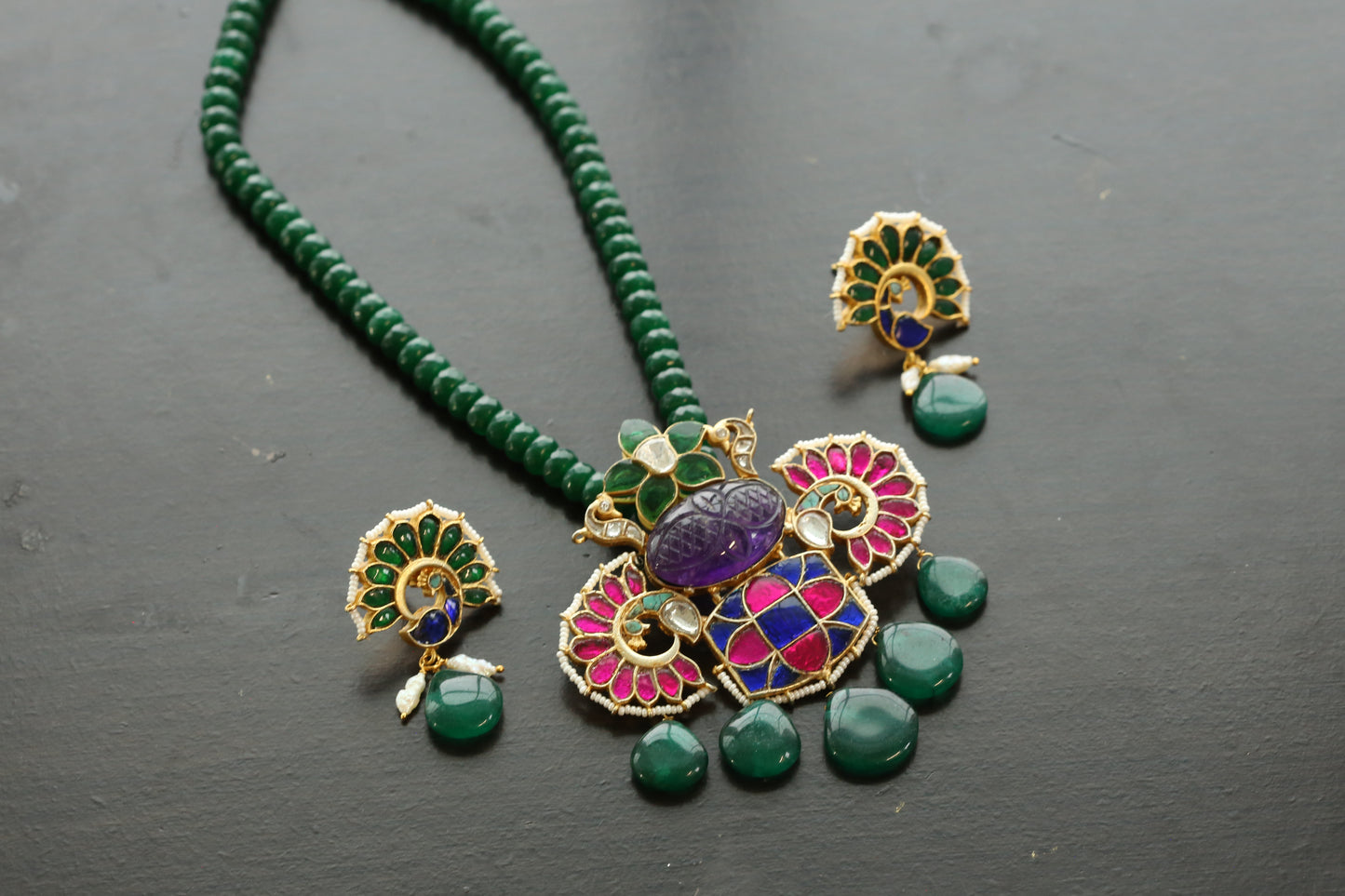 Jadau FusionAmethyst Necklace Set