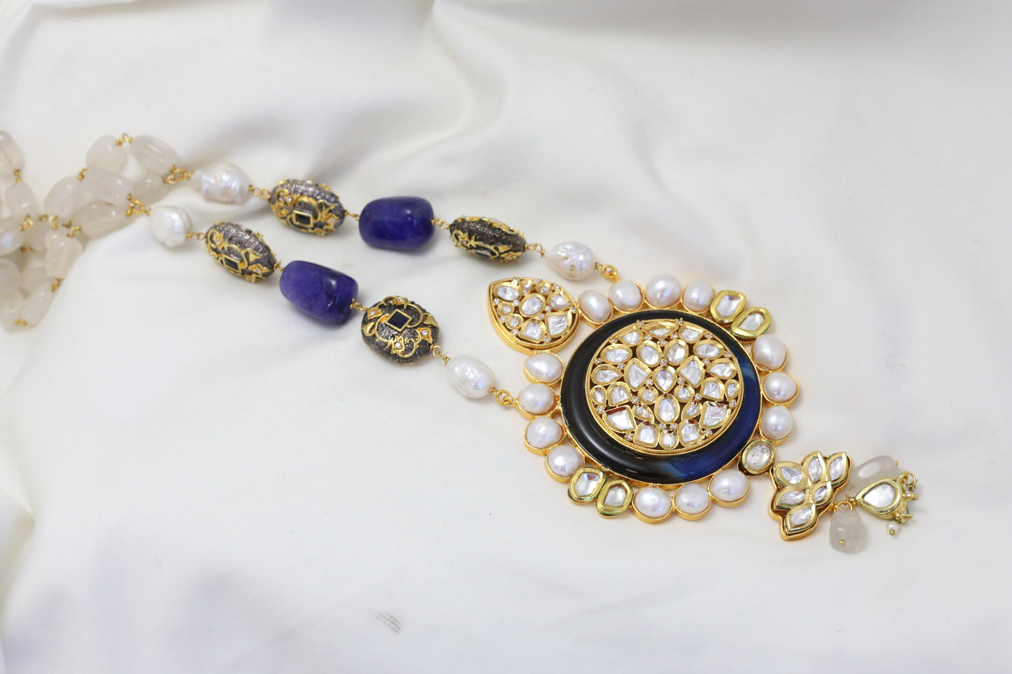 Designer Kundan & Baroque Pearls Beaded Necklace