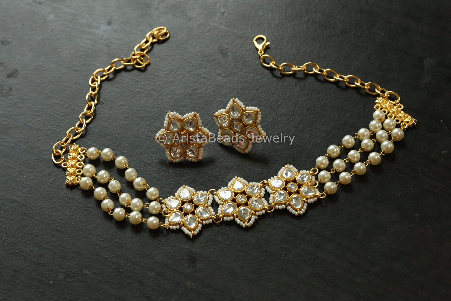 Dainty Clear Jadau Kundan Choker Set