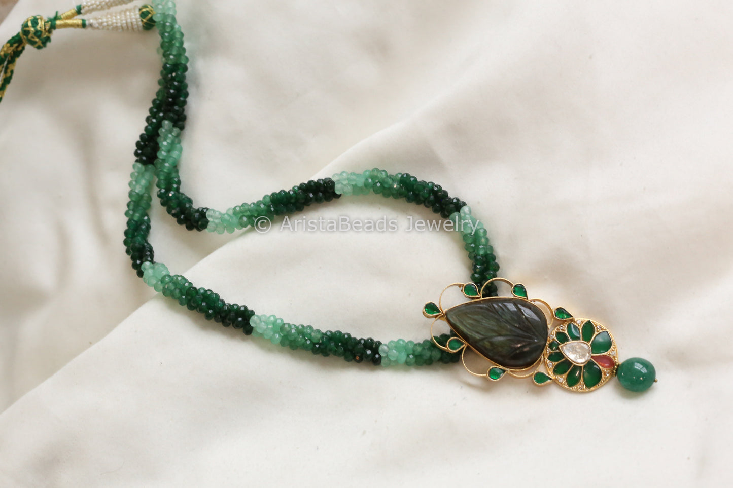 Handmade Carved Labradorite Fusion Necklace (103-02)