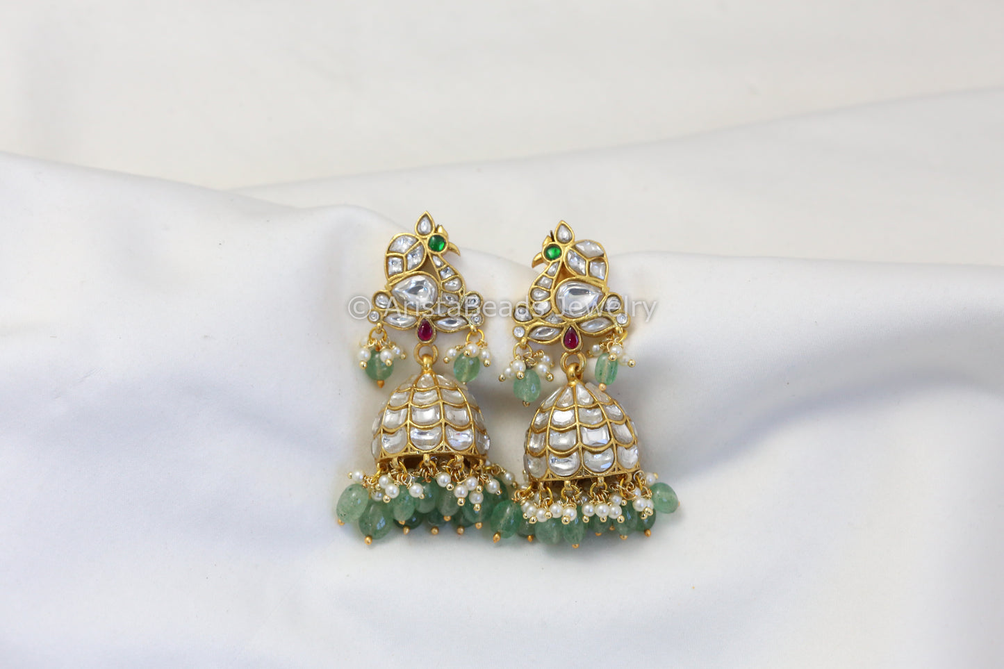 Clear Jadau Kundan Jhumka