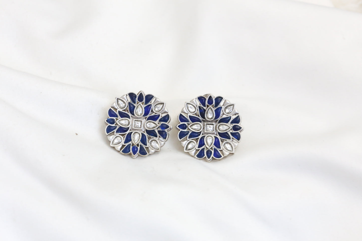 Simran Kundan Studs - Blue