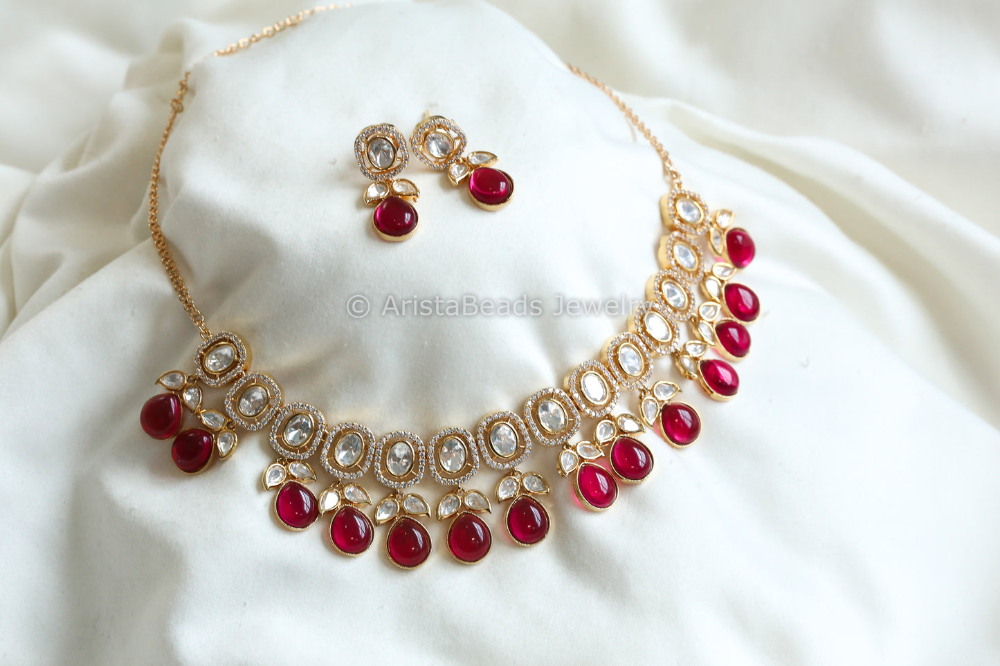 Premium CZ & Uncut Kundan Polki Set (102-62)