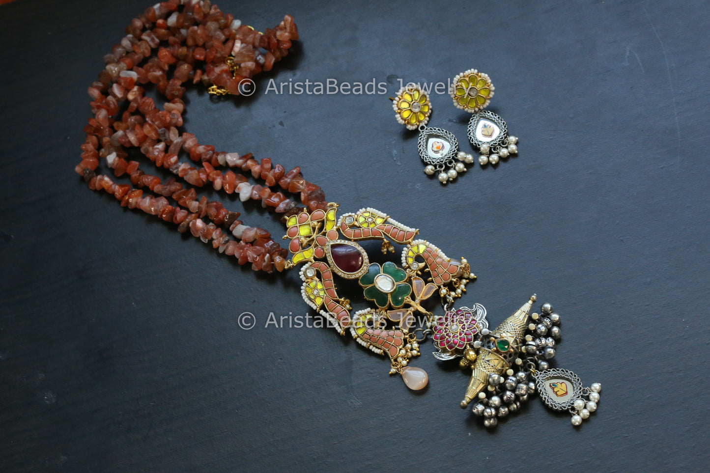 One of Kind Fusion Kundan Necklace Set (ABJ-N101-10)