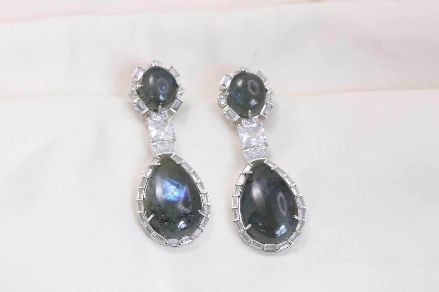 Kanak Semiprecious Stone Earrings - Labradorite