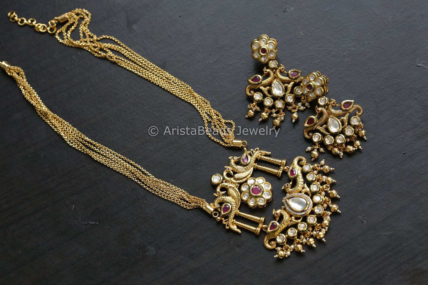 Rajwaadi Kundan Necklace Set