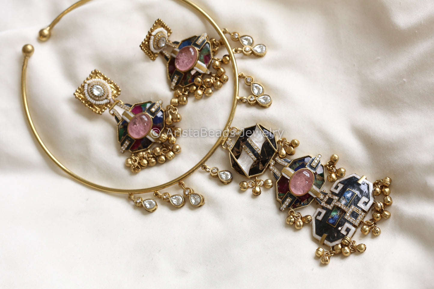 Contemporary Enamel & Mosaic Doublet Hasli Set (103-25)