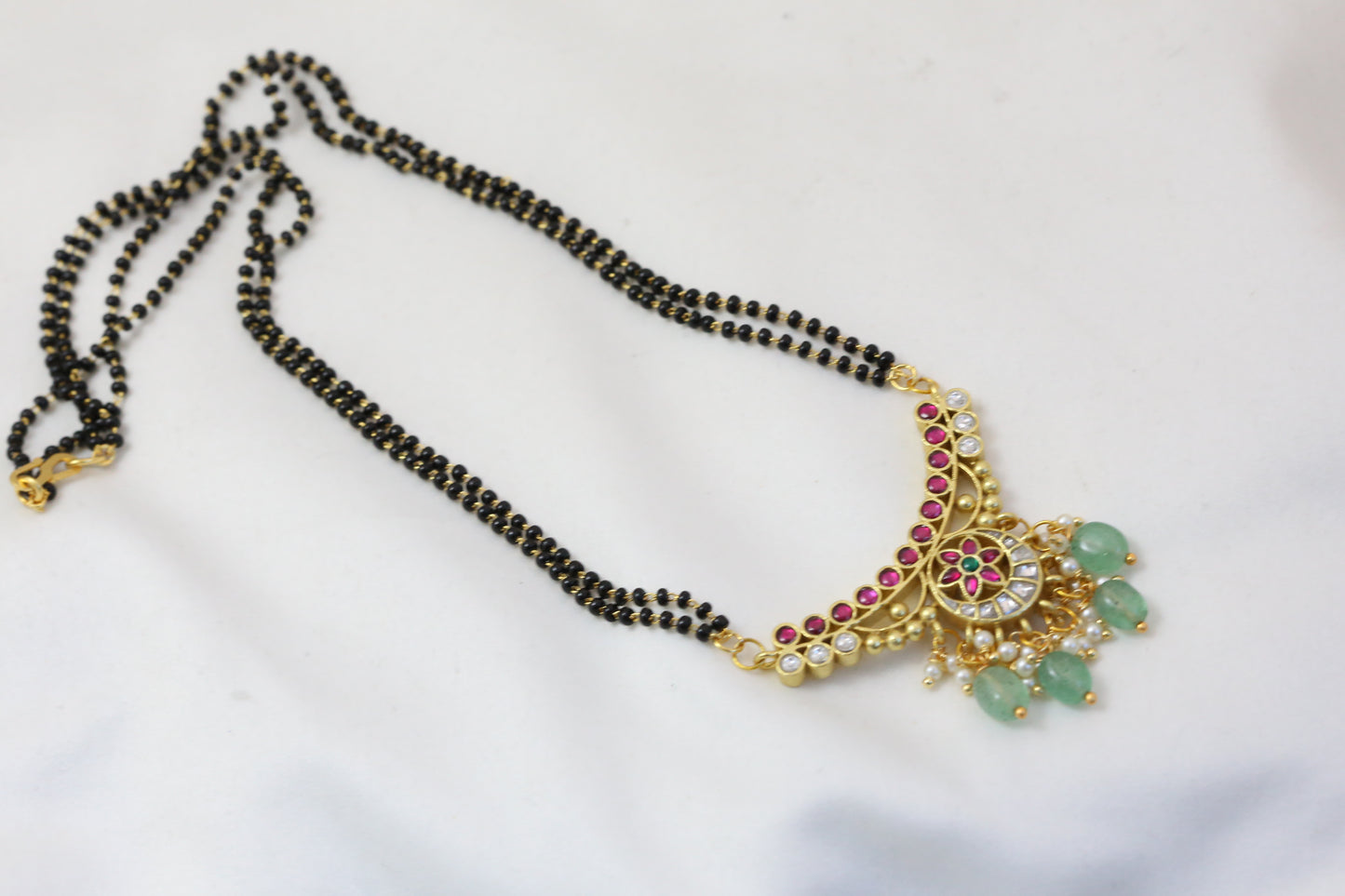 Jadau Black Bead Chain  - Style 2