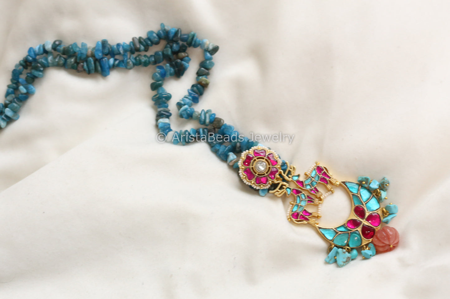 Handmade Semiprecious Fusion Jadau Necklace (102-99)