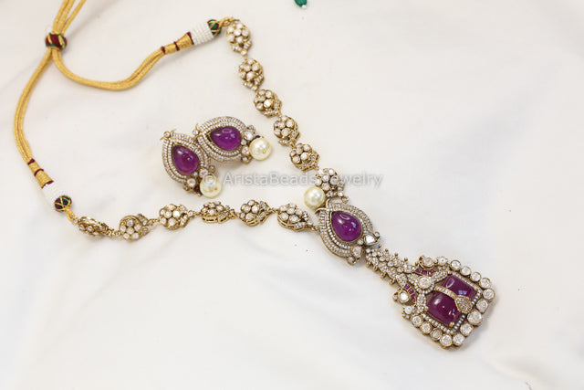 Anaya Victorian Moissanite & Pota Doublet Set - Purple