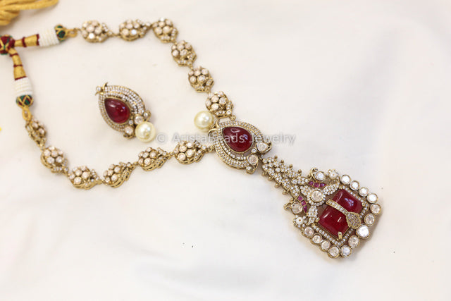 Anaya Victorian Moissanite & Pota Doublet Set - Red