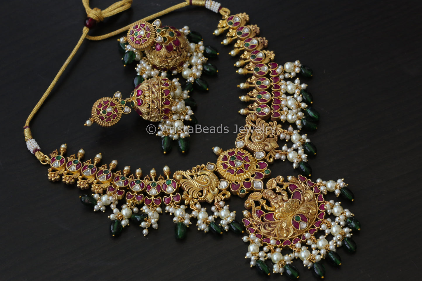 Temple Jadau Kemp Kundan Necklace Set
