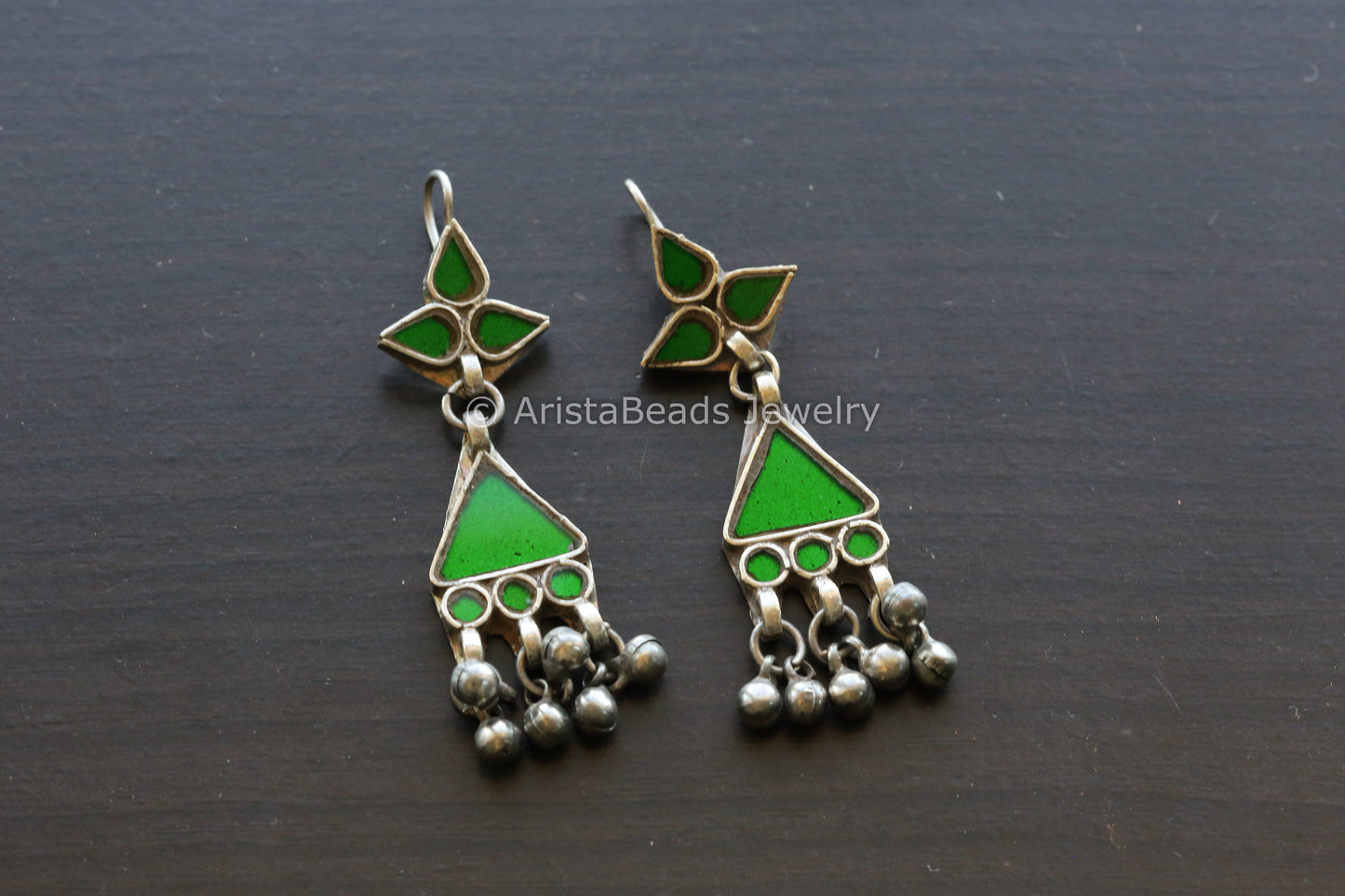 Aaeena Real Glass Earrings - Green