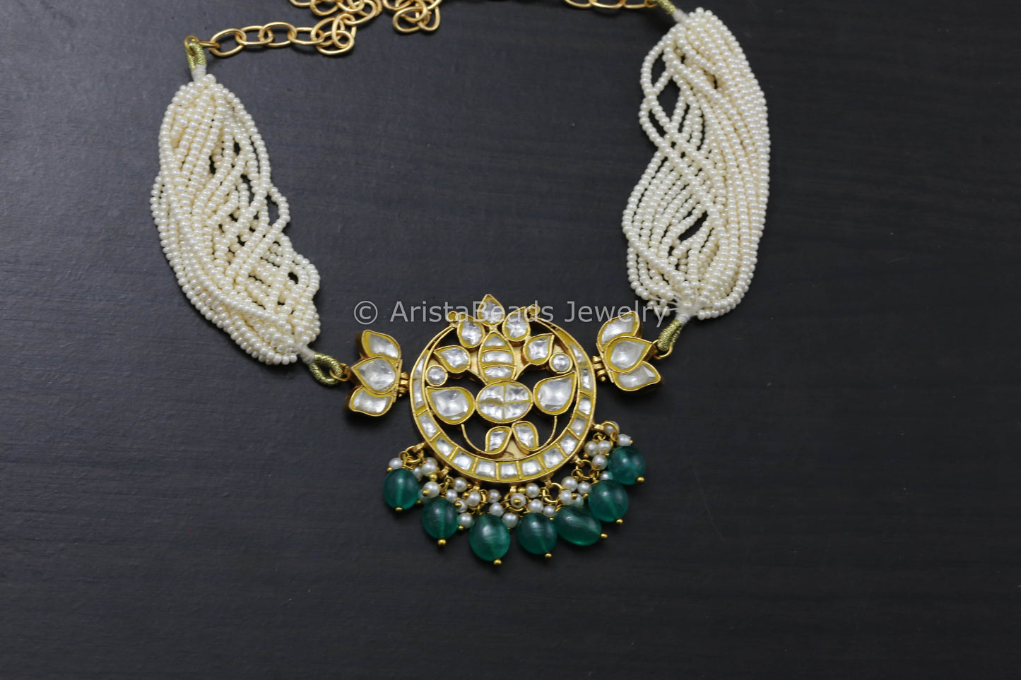 Dainty Jadau Clear Necklace