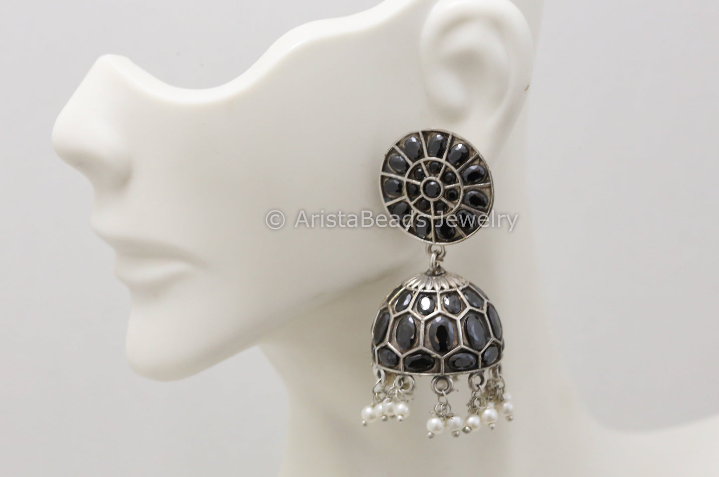 Jadau Look Oxidized Jhumka - Black