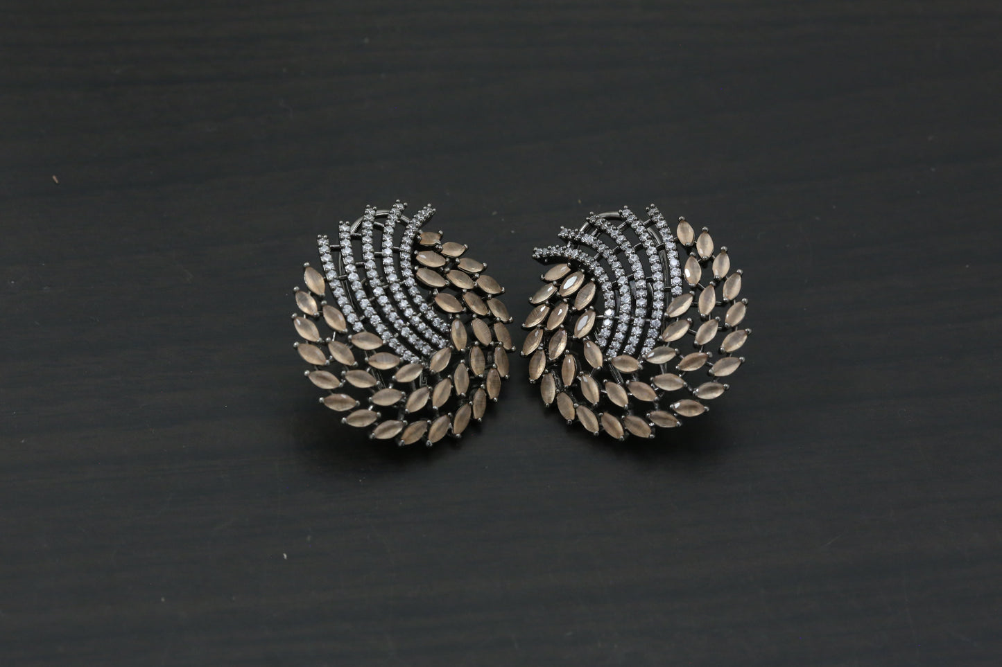 Victorian Peach CZ Earrings